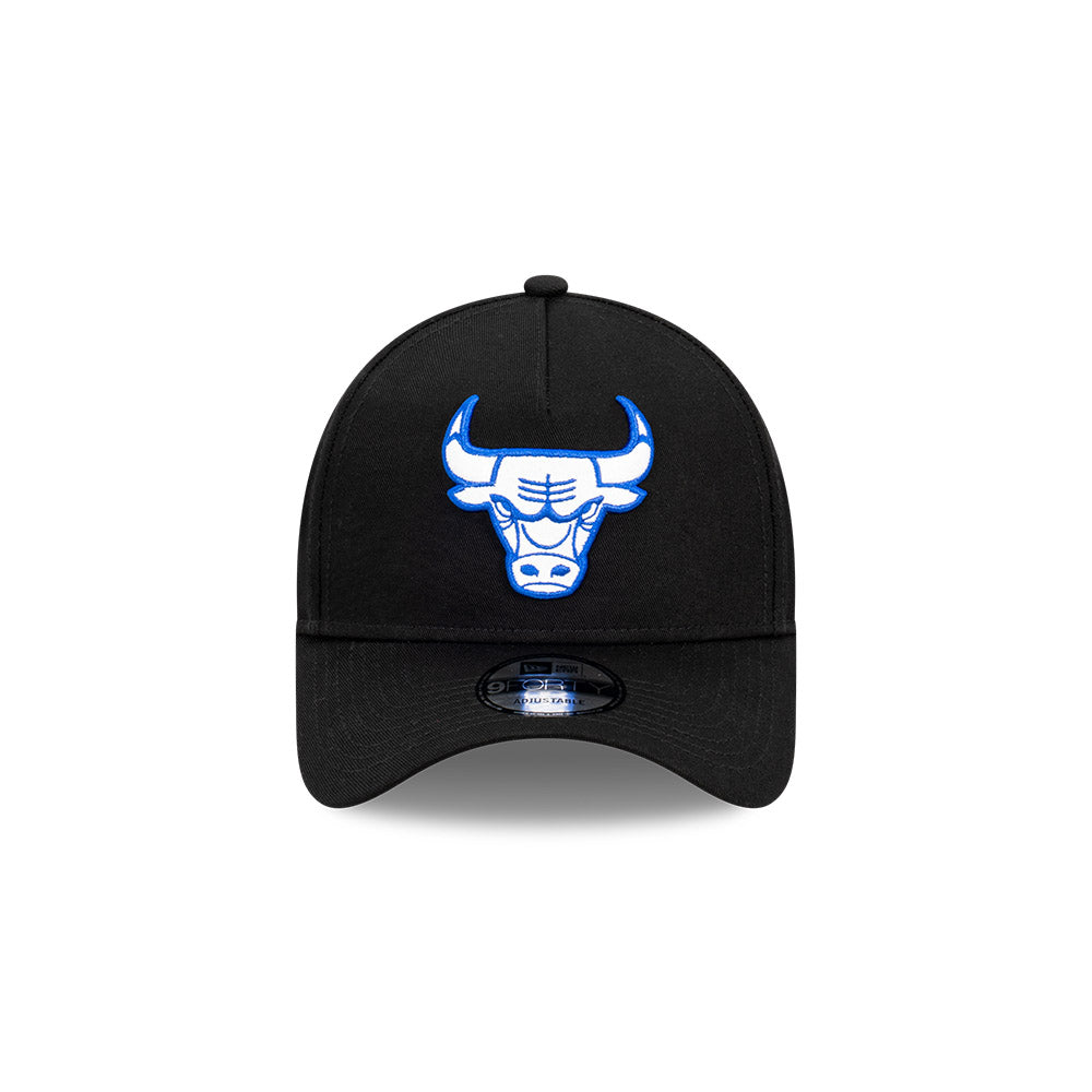 Chicago Bulls Hat - Black Royal Blue White 9Forty A-Frame NBA Snapback Cap - New Era